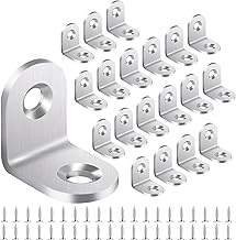 Yeepeo 20 Stück Winkelverbinder 20 × 20mm, Edelstahl Winkel Metallwinkel 90 Grad L Form Möbelwinkel Edelstahlwinkel Winkel Klein Mit 40 Schraube für Holz Möbel Tabelle Stuhl