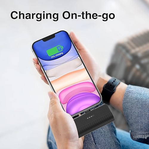 Miniatura 4 de ATGIH Mini cargador portátil para iPhone, 2 paquetes de batería pequeña de 5000 mAh, banco de energía ultracompacto compatible con iPhone 141313