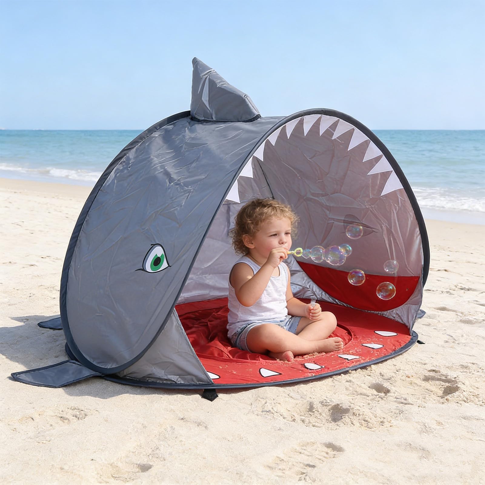 Carpa de Playa para bebé Carpa de Playa Emergente de Refugio Solar [Marca] Protección UV Piscina para Bebés Bolsa de Almacenamiento Portátil a Prueba de Viento C