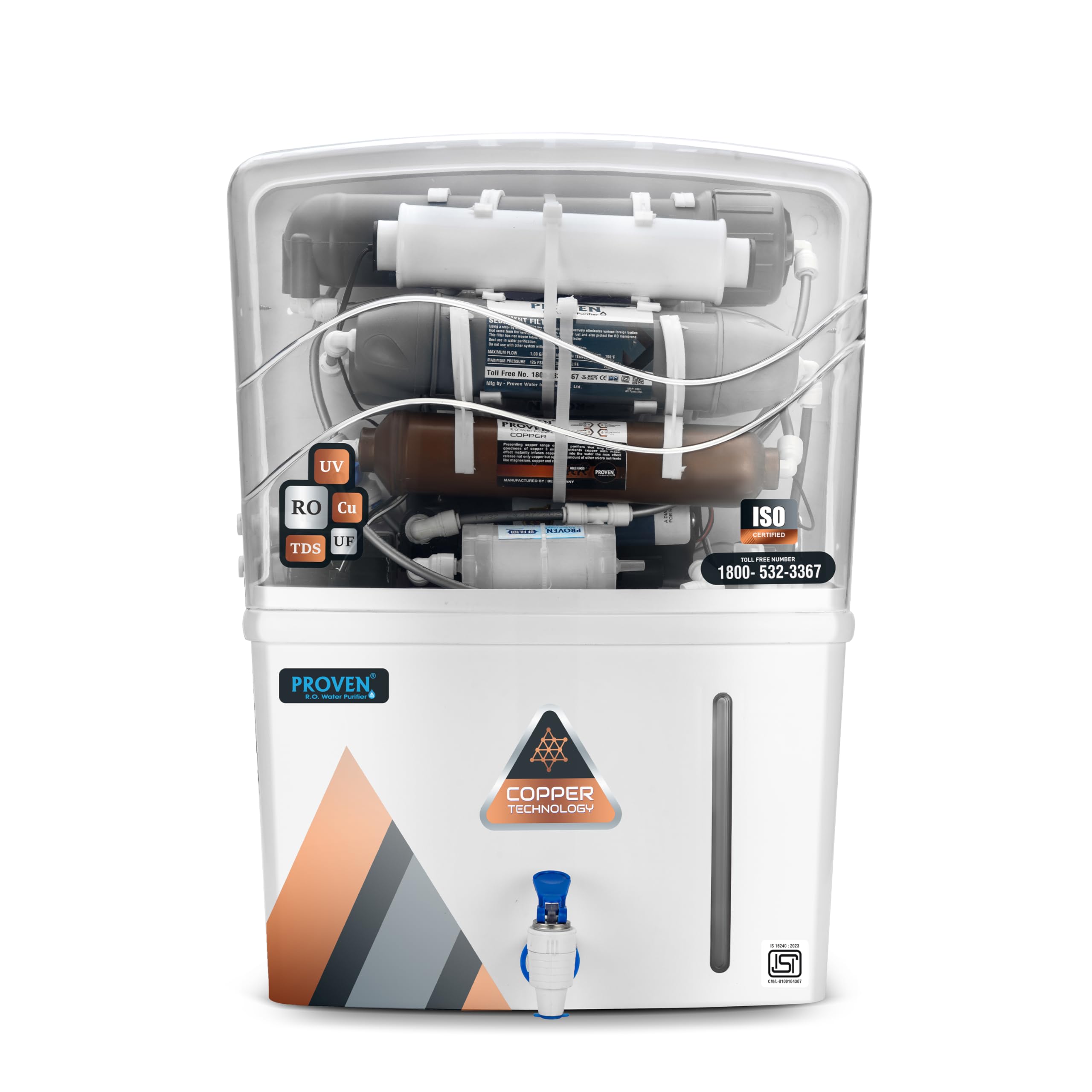 Proven Aqua RO Water Purifier for Home – RO + UV + UF + Copper, 12L Storage, TDS Adjuster, ISI Certified, Fully Automatic, White with Transparent Front, Made in India, 1-Year Warranty-picture-19