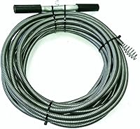PROSOURCE 3/8" x 50 Ft Black Drain Auger - Durable Galvanized Pipe & High-Carbon Steel Wire for Tough Clog Removal