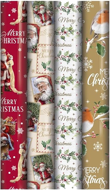20M Christmas Wrapping Paper Roll -Seasonal- Diffrent Designs You Will Receive Any Christmas Wrapping Roll