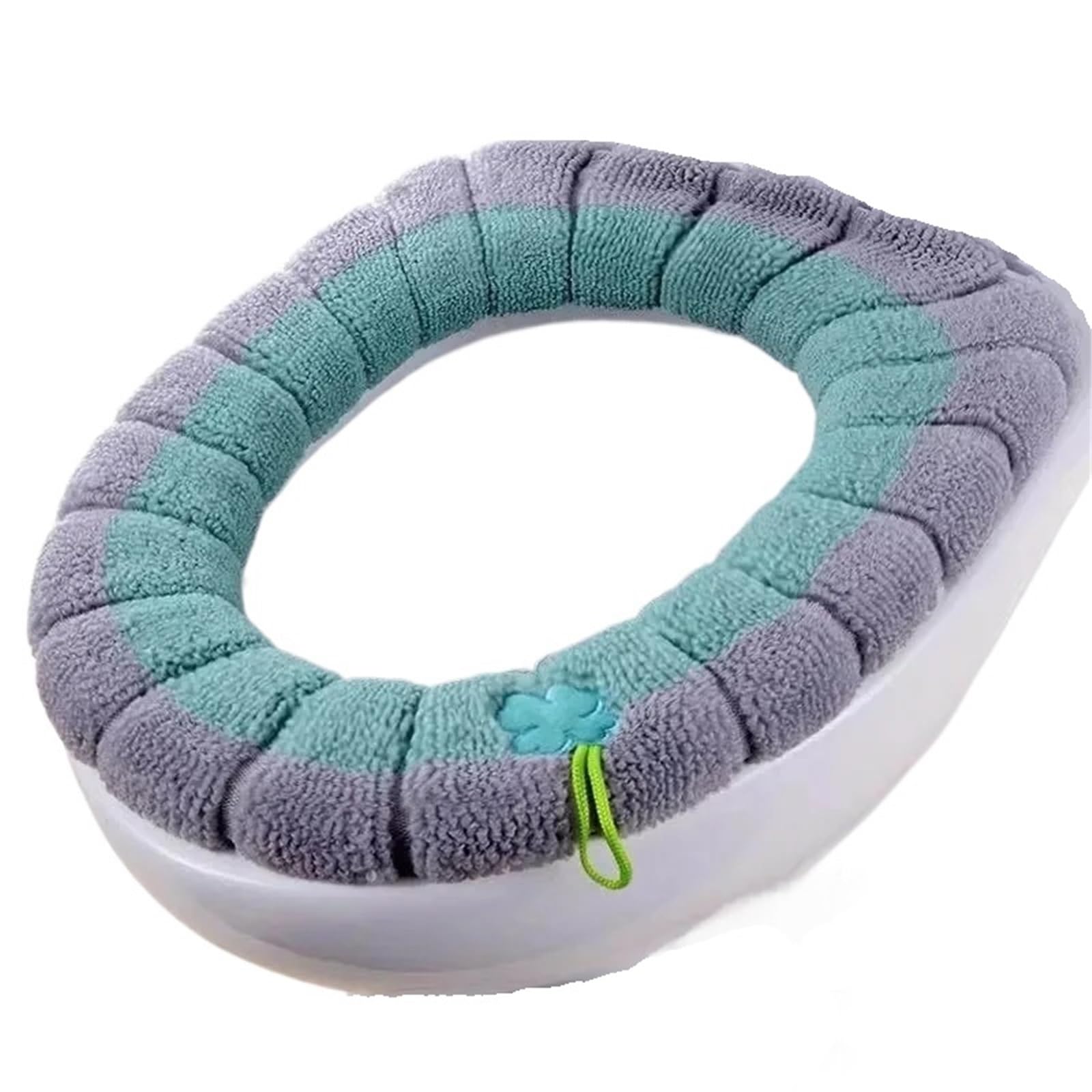 Soft Toilet Seat Cushion Warm Toilet Seat Cover Comfortable Thick Knitted O-shaped Universal Bathroom Washable Cushion Closestool Mat Pad(Green)