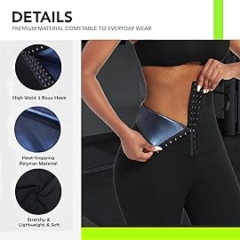 huiming Sauna Sweat Shorts for Women High Waisted stomach Waist Trainer Slimming Leggings Pants Body Shaper (Large/X-Large)