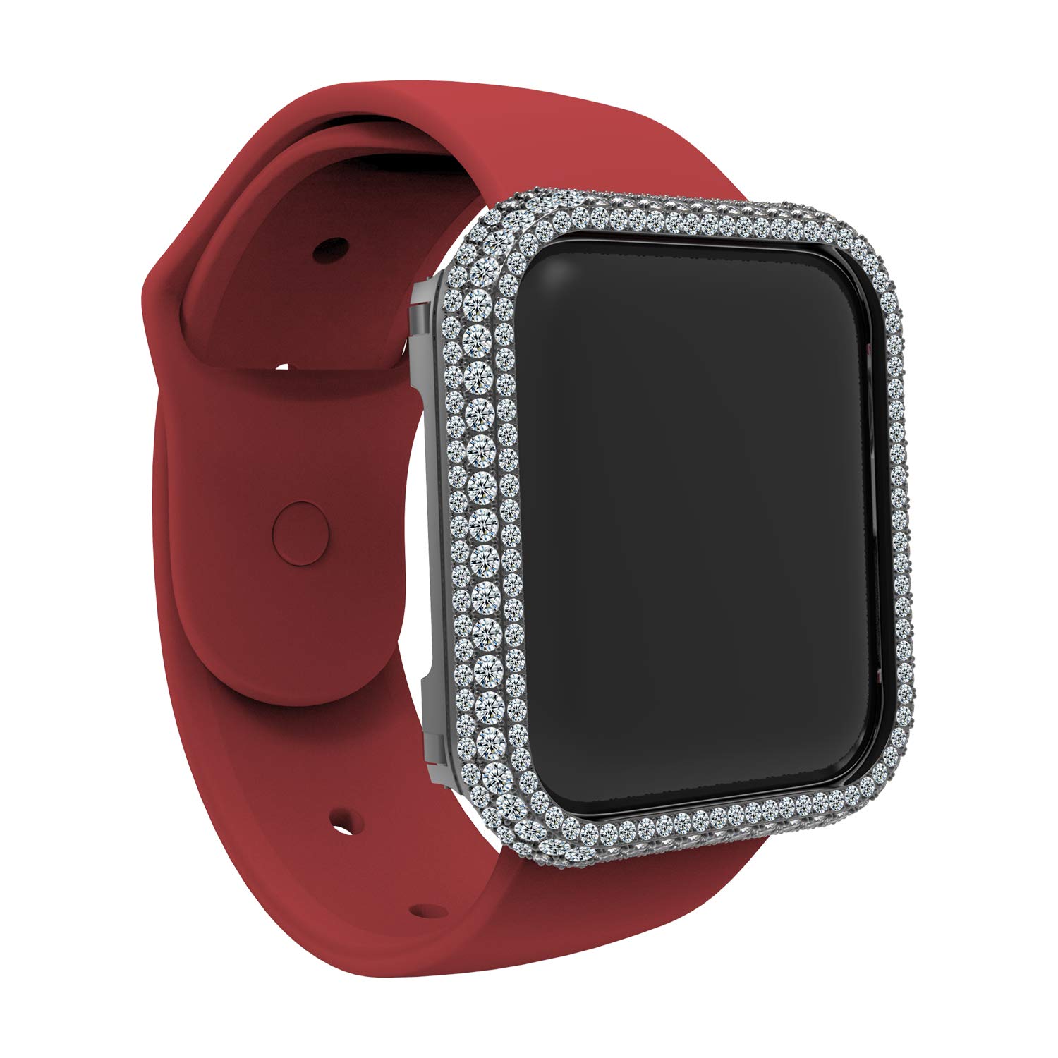 Schutzhülle für Apple Watch Series 4 / 5 / 6 SE (40 mm, Zirkonia-Diamanten, Schwarz, 40 mm)