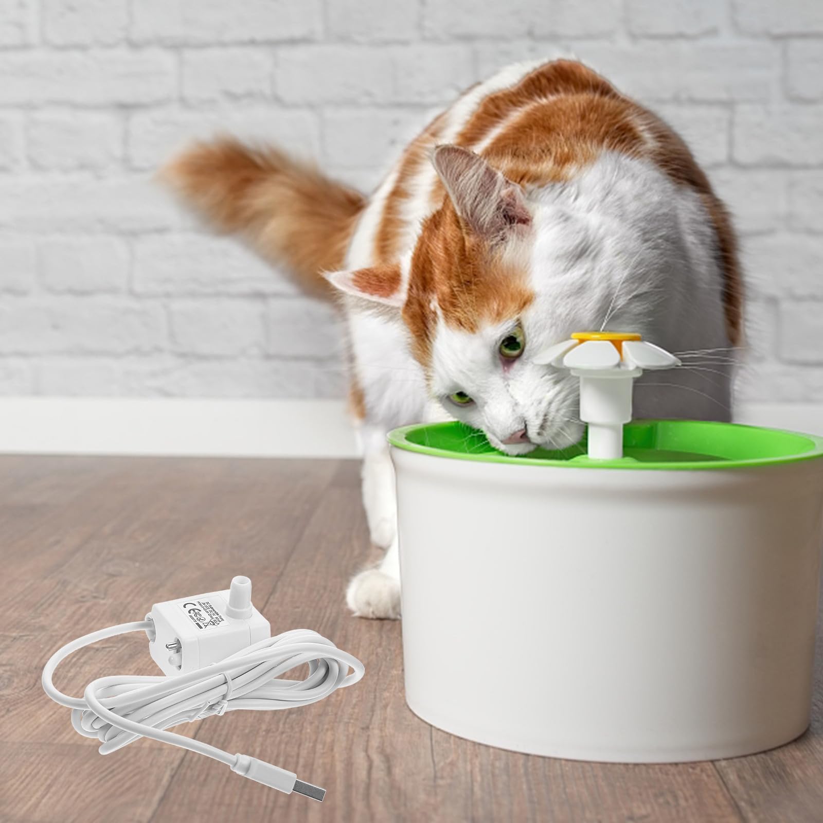 Pompa per Fontanella Acqua per Gatti Silenziosa Protezione Anti-bruciatura, Materiale Abs Resistente, Funzionamento Prolungato a Consumo Ridotto, per Uso Domestico e Negozi