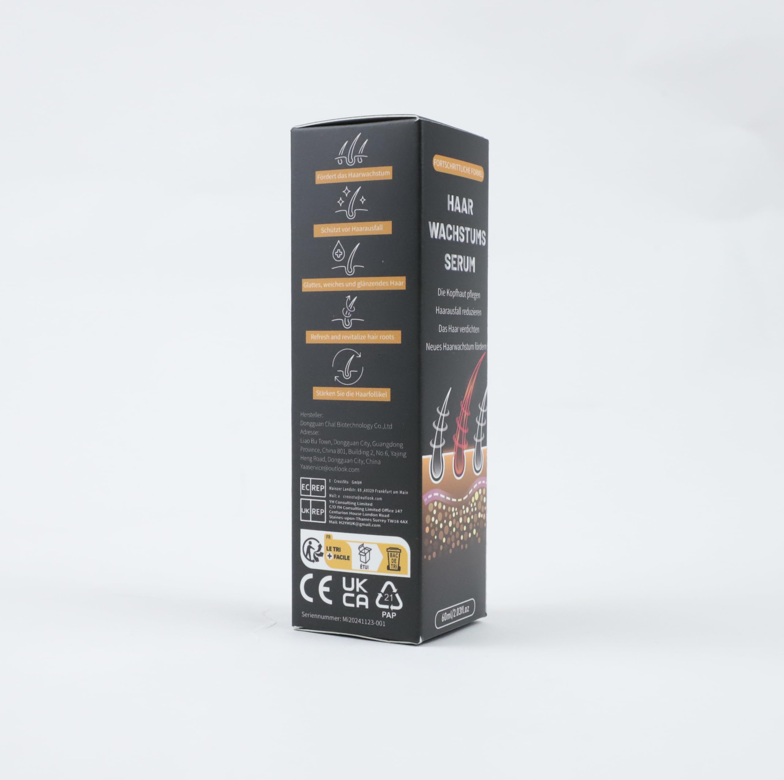 Aceite de romero para el cabello, suero de crecimiento del cabello, 60 ml × 3