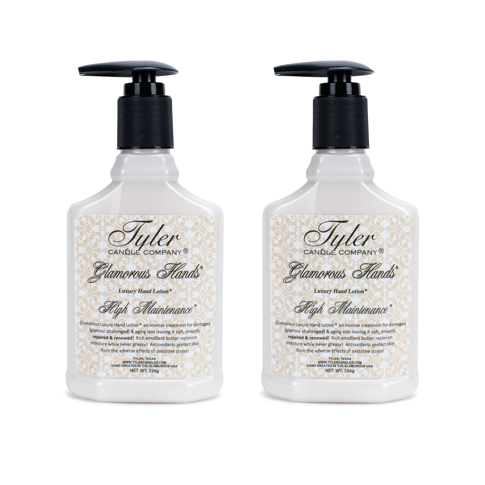 Tyler Glamorous Luxury 8 ounce Hand Lotion Pack of 2, High Maintenance