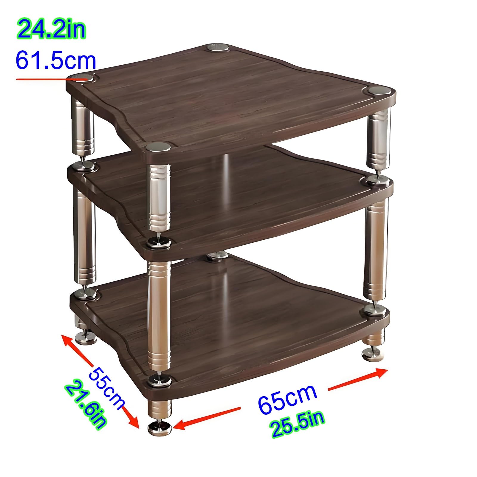 Mobile AV moderno – Mobile TV in noce scuro e torre portaoggetti per apparecchiature audio-video elegante centro di intrattenimento (165,1 x 139,7 cm) – spaziosa console multimediale per home theater