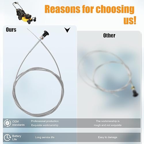 Miniatura 5 de Carburador universal Push Pull Choke Control Cable para 60-122 60122 290-835 290835 Tractor cortacésped 96" Conducto Go Kart Carts Mini Bike Oregon