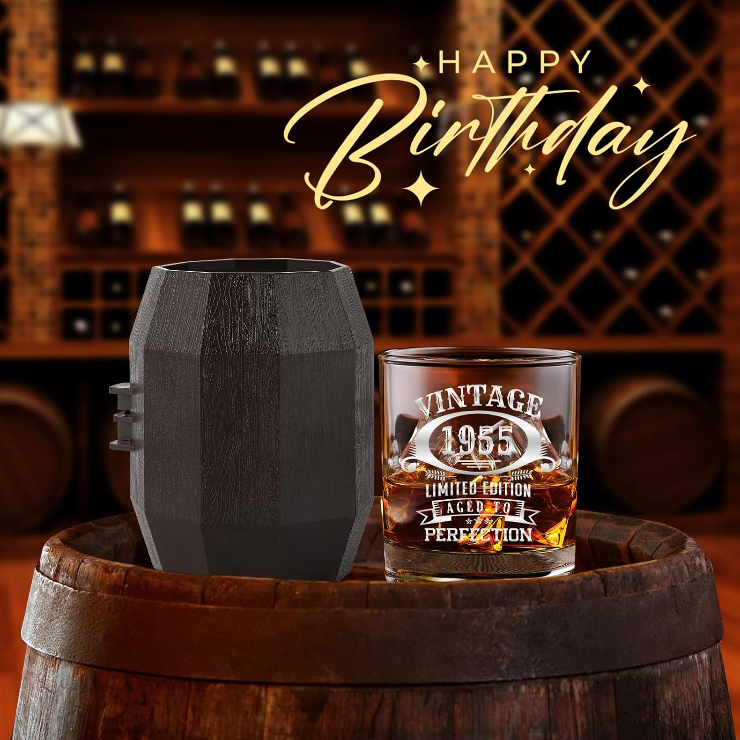70th Birthday Gifts for Men Vintage 1955 Cool 70th Birthday Whiskey Glass Set for Whiskey Lovers 70 Year Old Birthday Decorations for Him Funny 70 Bday Gifts Idea for Man Turning 70 - Image 6