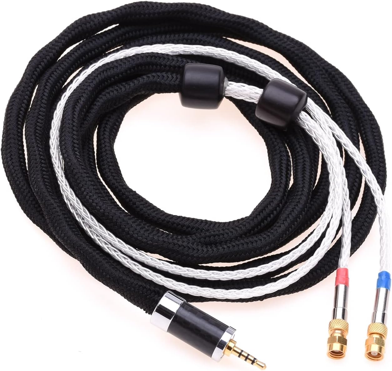 16 Cores 5N OCC Silver Plated Headphone Upgrade Cable SMC for Hifiman He-5 He-6 He-300 He-400 He-500 HE560 (4FT, 3.5mm Stereo Plug)