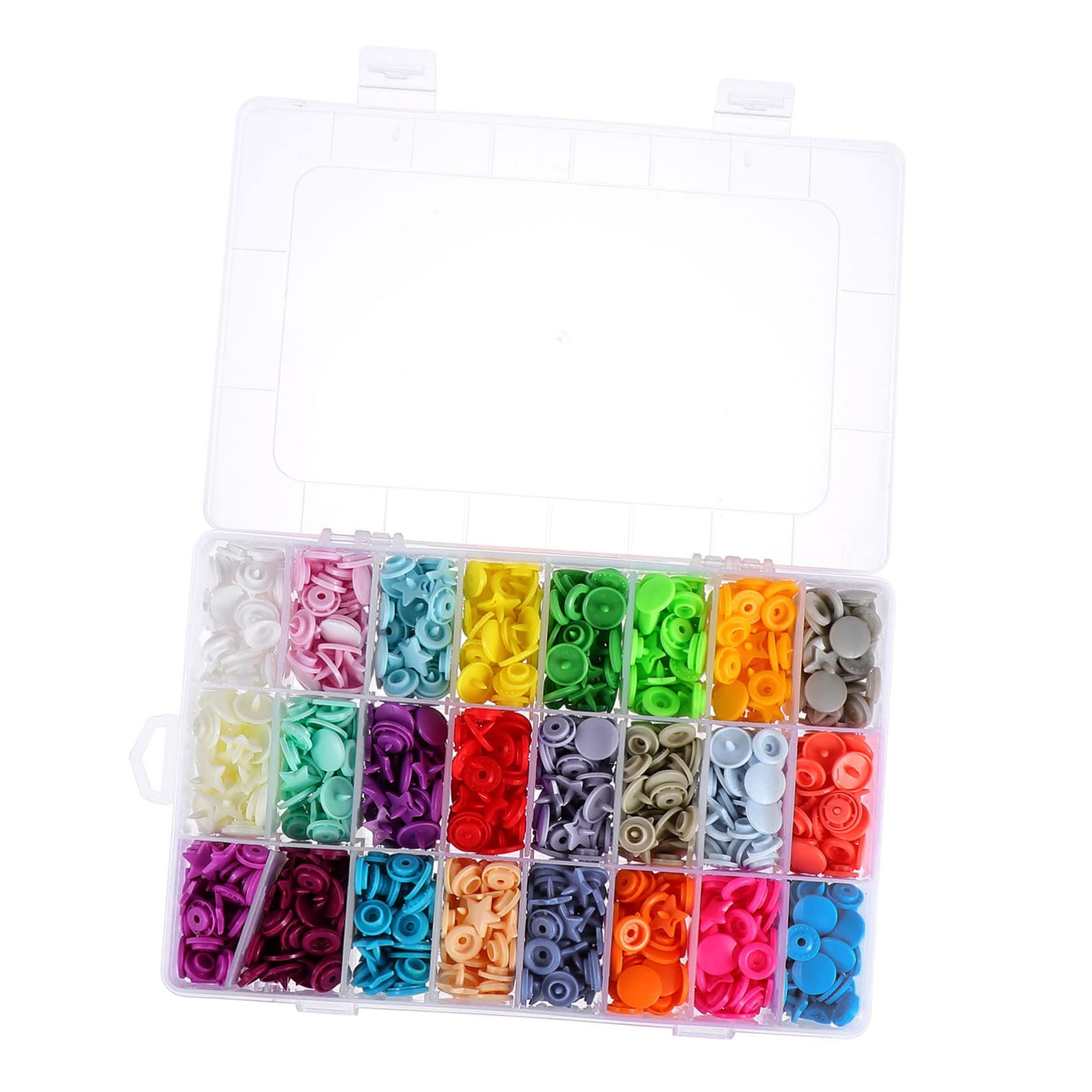 Botones a Presión de Plástico 360 Unidades Juego Completo para Coser, Broches de Presión Multicolor, Resistentes, para Camisas, Chaquetas, Bolsos y Manualidades, Uso Artesanal