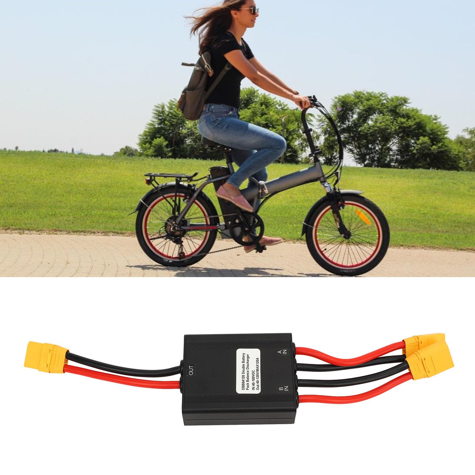 Cryfokt Adaptador de Módulo Paralelo de Batería Dual para Bicicleta Eléctrica Salida de Alta Capacidad para Ciclistas de Larga Distancia (120A)