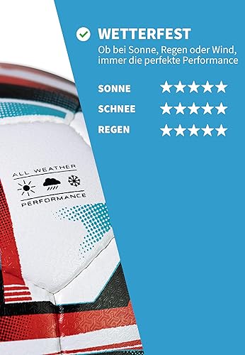 Miniatura 4 de Reusch Football Attrakt Infinity - Pelota de entrenamiento cosida a mano para entrenamiento y ocio con forma estable, excelente estabilidad a la