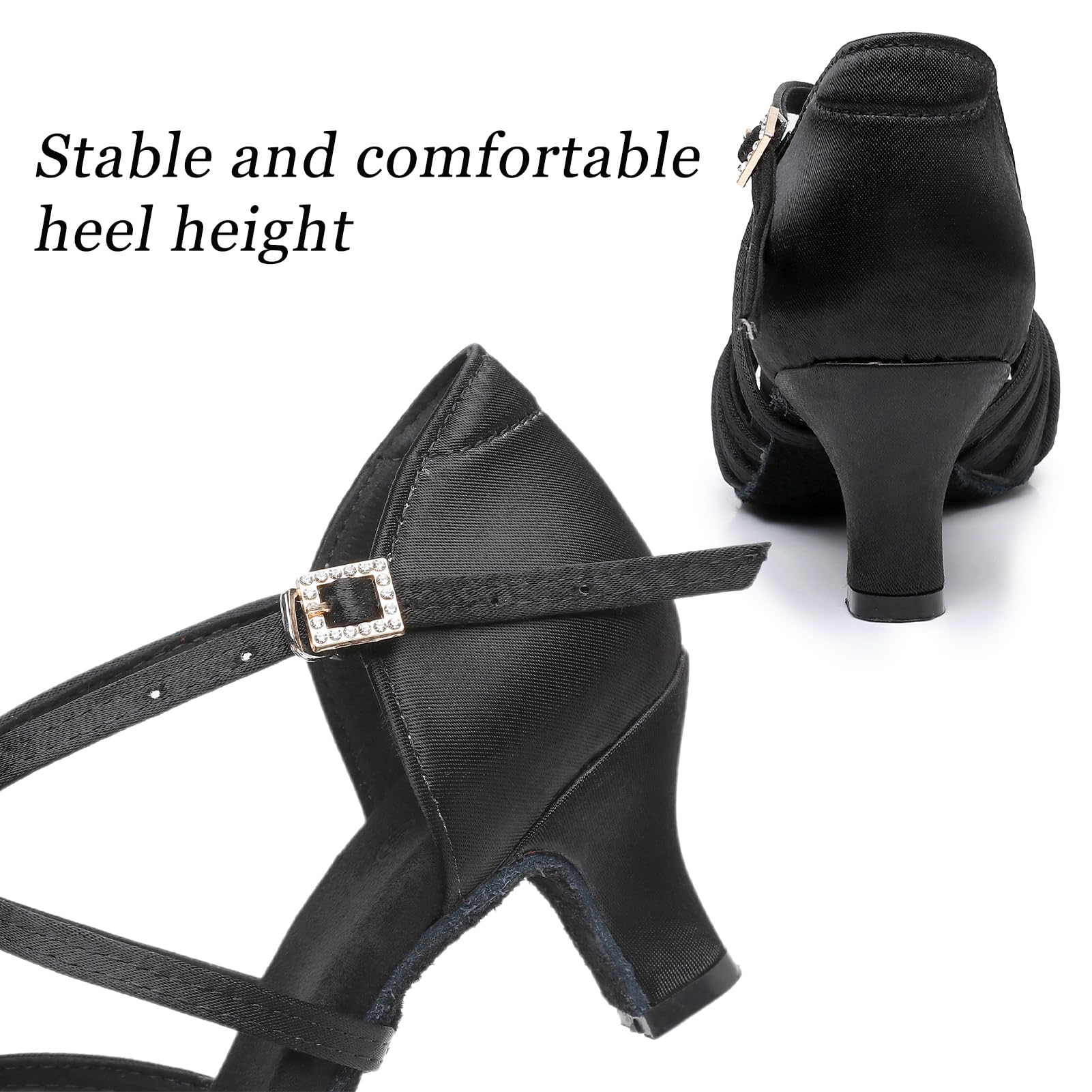 Rosefinch Zapatos de Baile Latino para Mujer Zapatos de Baile de salón Zapatos de Baile de práctica Profesional Tacón de 5/7cm 34-43EU