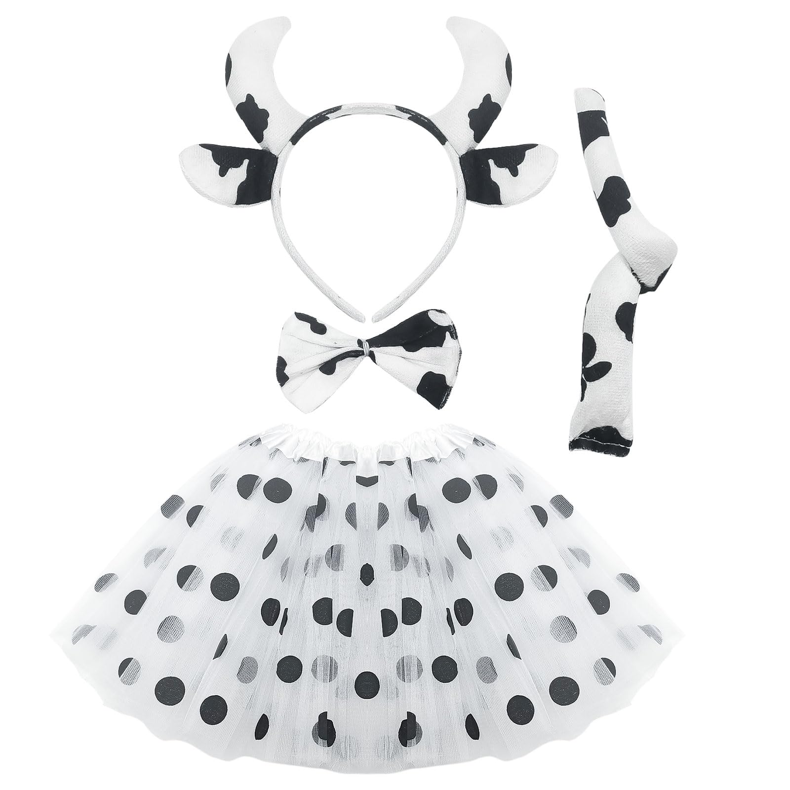 SKHAOVS Disfraz de Vaca Niño, Juego de Disfraces de Vaca, Set de Accesorios para Disfraz de Vaca, Kit de Disfraces de Animales, para Carnaval Fiesta Temática Halloween Cumpleaños Navidad