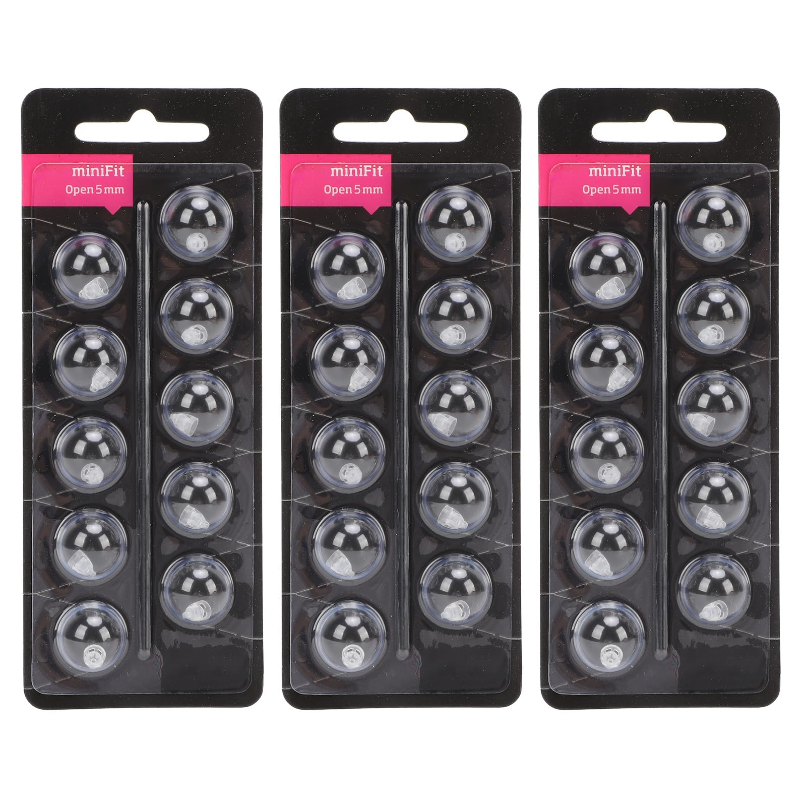 30 Uds. Cúpulas de Repuesto para Ayudas de Sonido para MiniFit, Doble Ventilación, Cúpulas Abiertas de Silicona Antiestática de una Sola Capa, PES A02 (5mm)