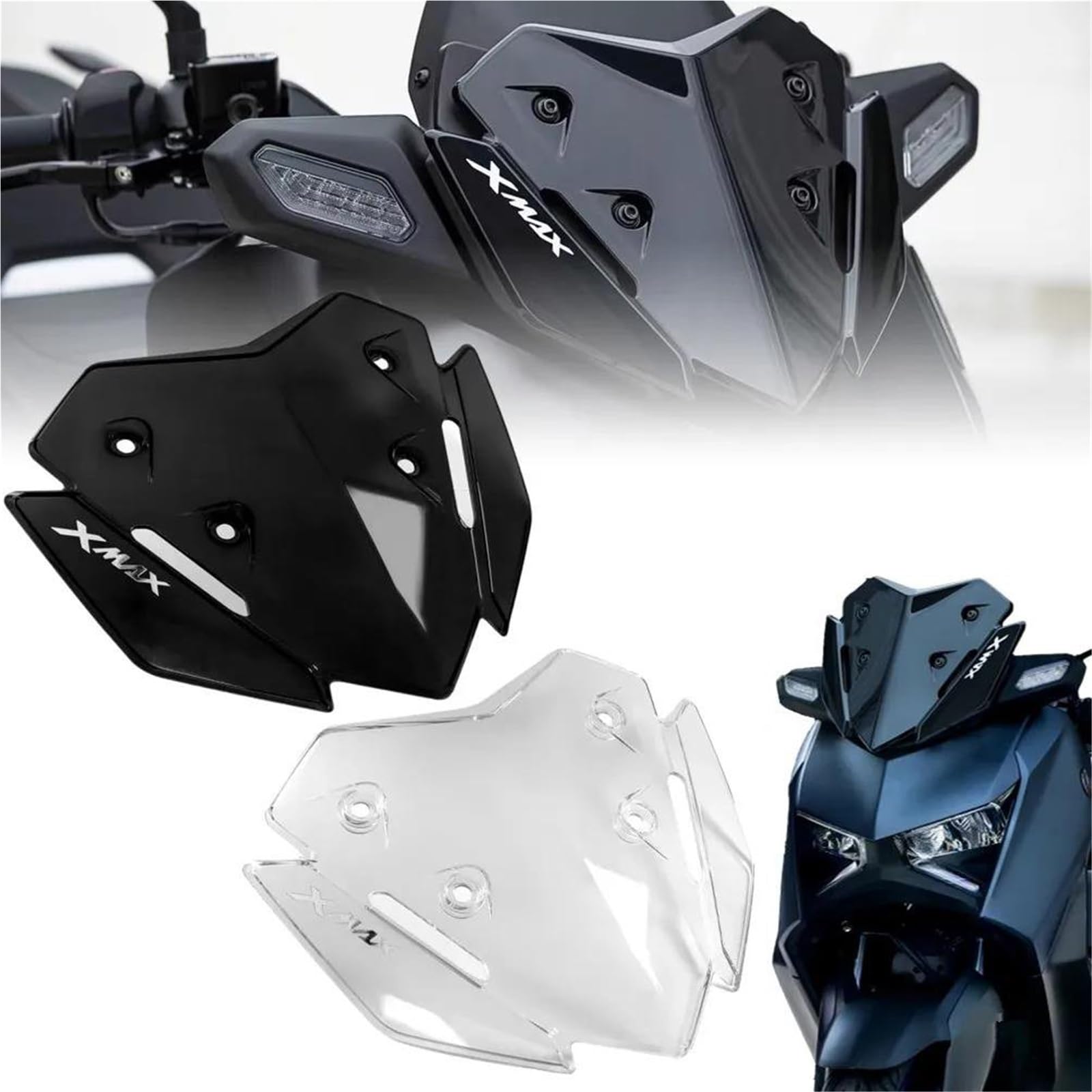 Motorrad Sport Windabweiser Für Y&amaha XMAX125 Tech MAX Xmax 125 250 300 X-MAX250 2023(Schwarz)