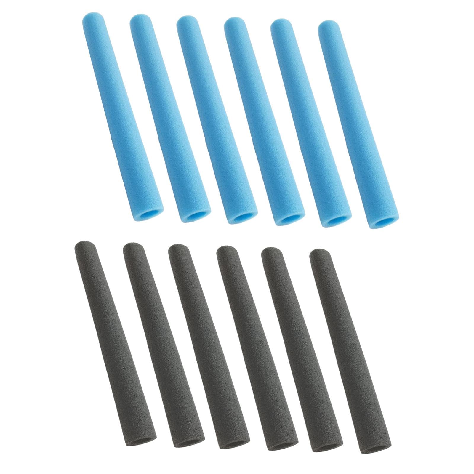 Perfeclan 12 Pieces Trampoline Pole Foam Enclosure Sleeves Padding Protector Covers, Adjustable Replacement Anti-Collision for Jumping Bed Kids Trampoline Accessories, Blue and Black