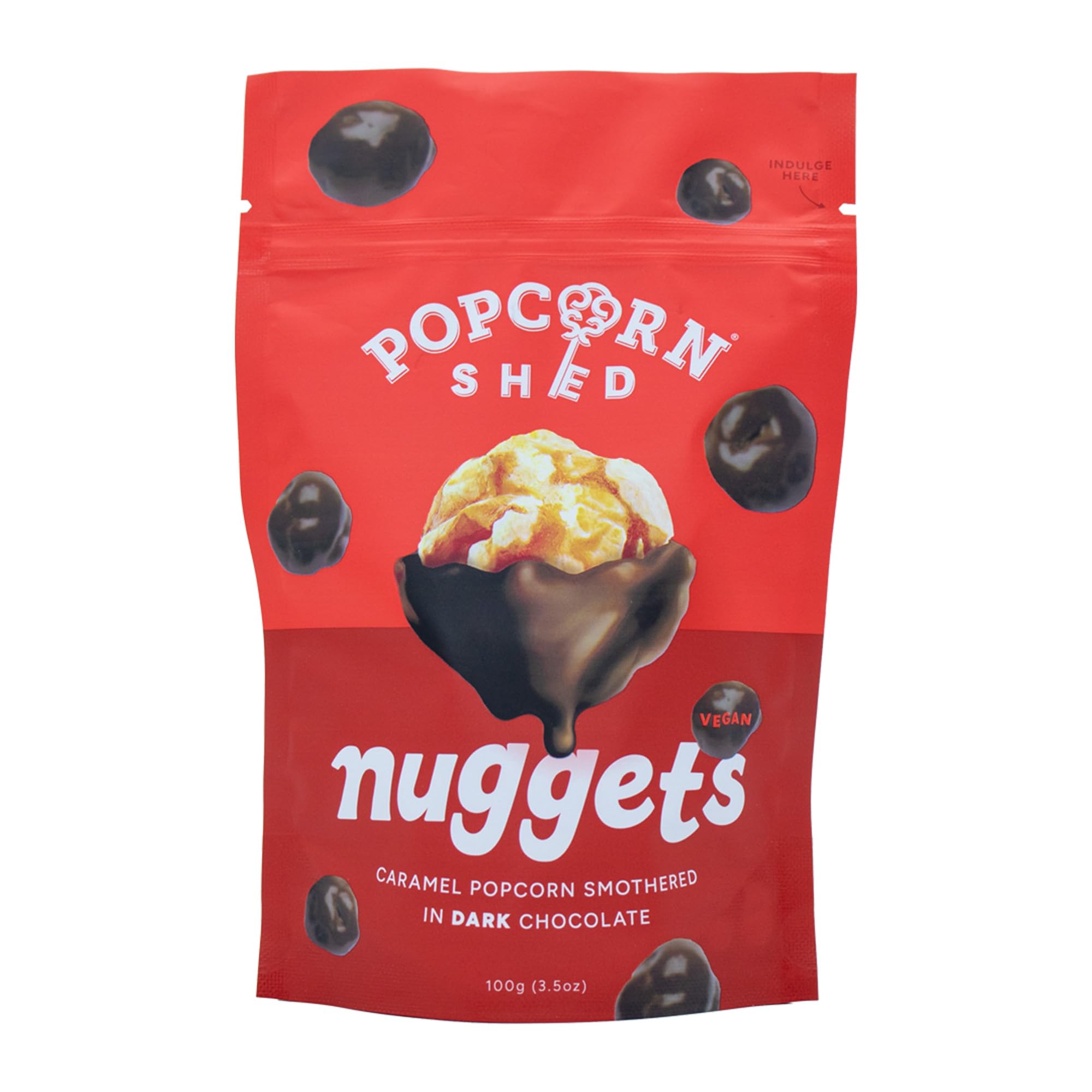 ​​Popcorn Shed Dark Chocolate Popcorn Nuggets (8 x 100g) - Caramel Popcorn Coated In Rich Dark Chocolate, Easy & Vegan Snack, Perfect for Parties, Movie Nights & Gifting