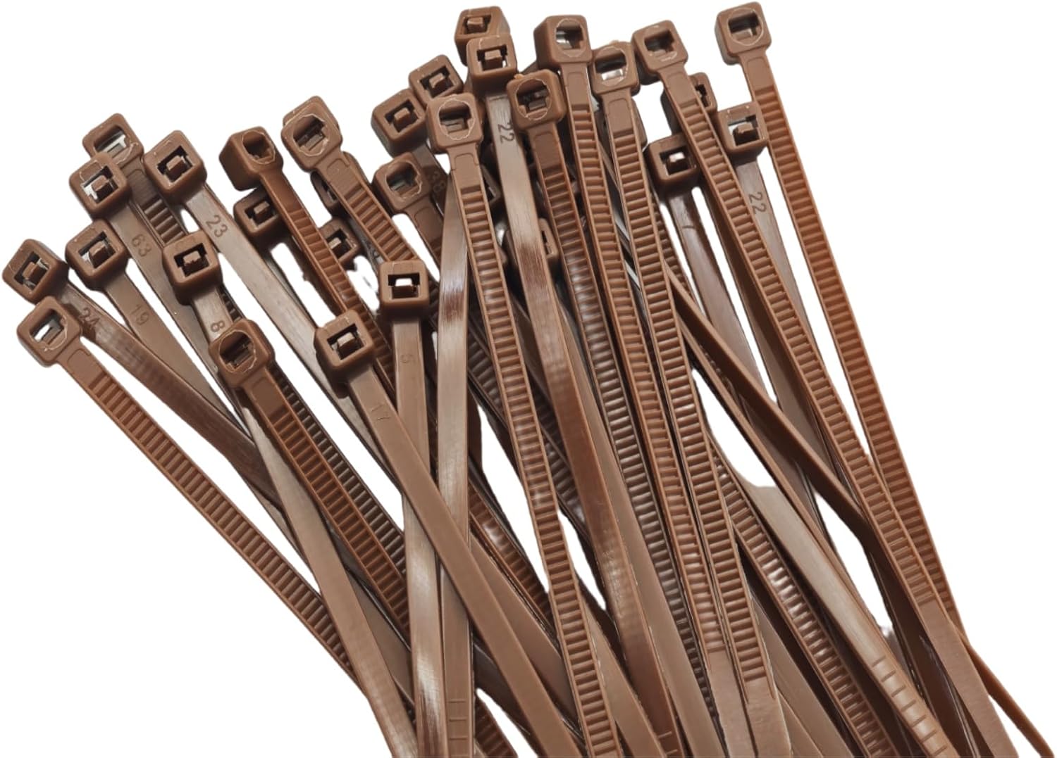 100 PCS Small Cable Ties 4 inch, 40lbs Tensile Strength, Self Locking Nylon Zip Ties, UV & Heat Resistant, for Indoor and Outdoor Use Brown