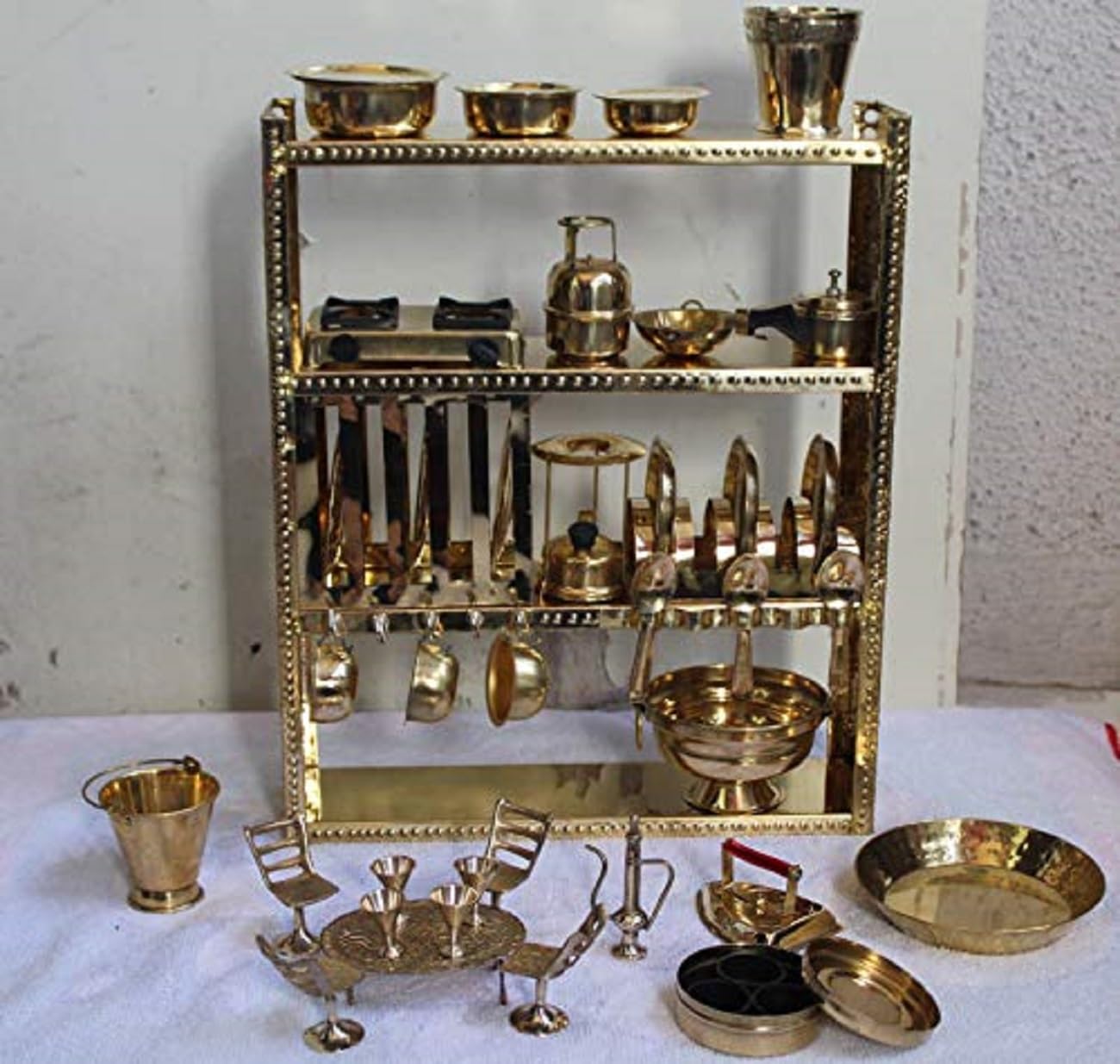 Brass Kitchen Set for Kids Girls Real Cooking Miniatures Real Cooking bhatukali Set (B0CQLPZR28) Amazon Price History, Amazon Price Tracker
