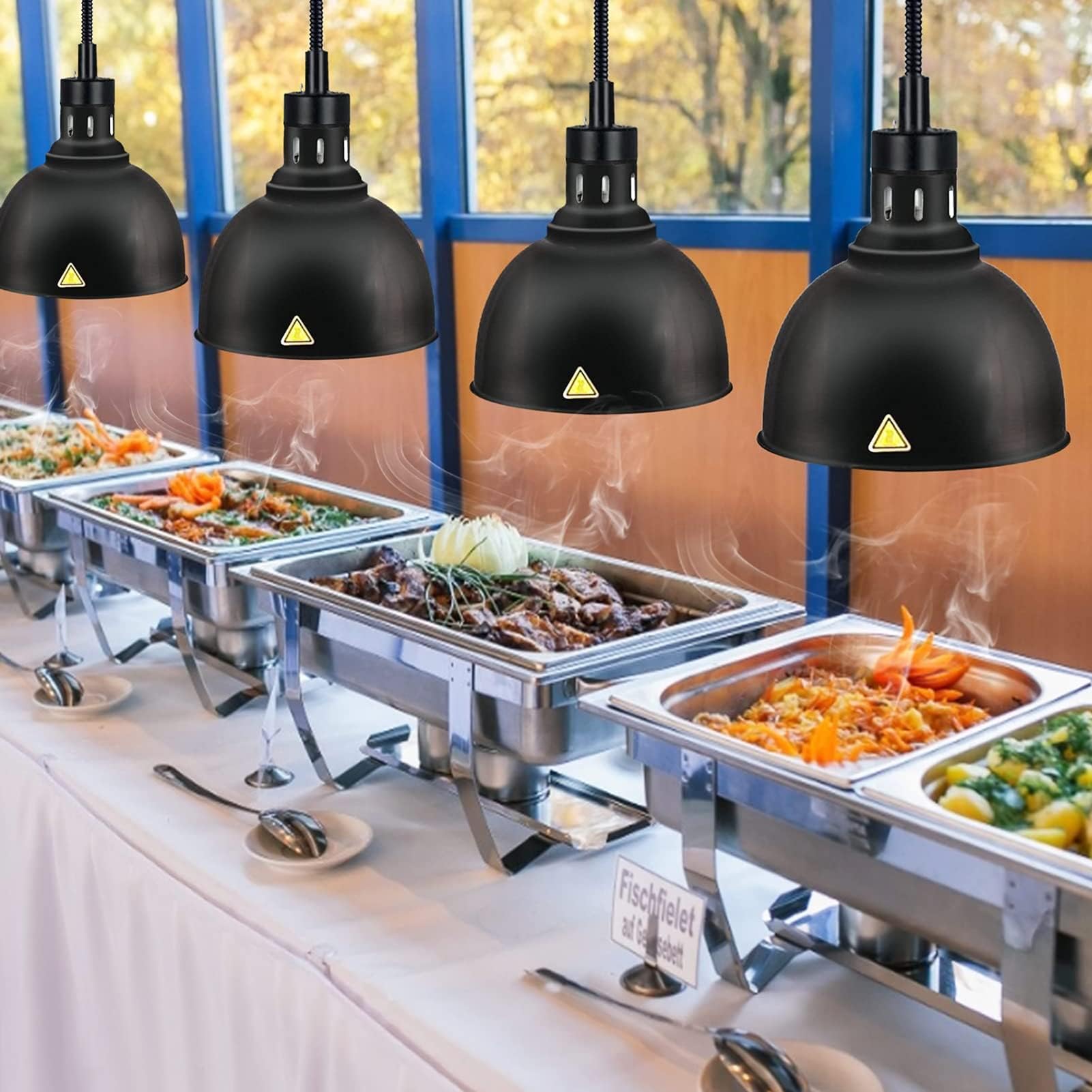 Luz calentadora de alimentos para buffet, calentador de alimentos colgante para restaurante buffet, cocina de hotel, lámpara retráctil para calentar alimentos, equipo de catering comercial