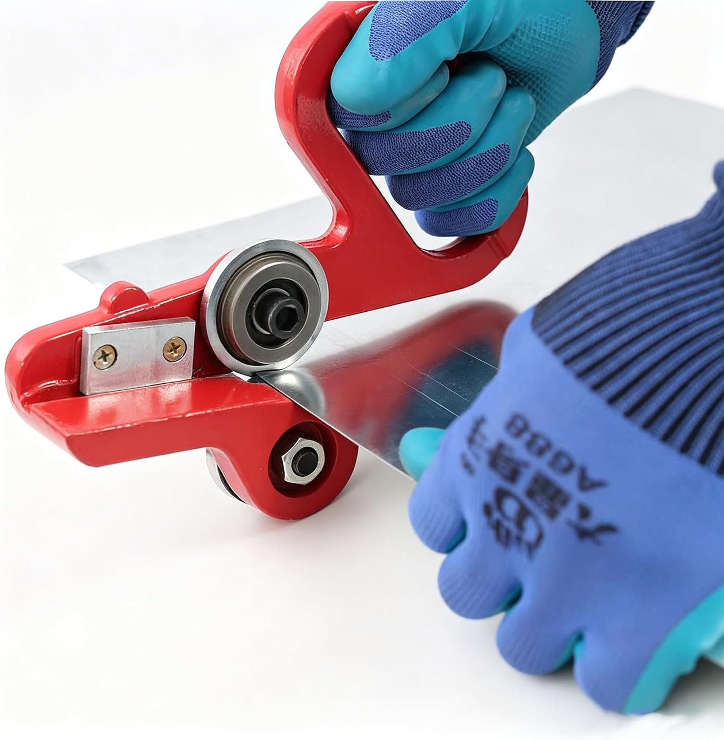 Sheet Metal Cutter Hand Pull Tin Snips Portable Manual Cutting Nippers Double Wheels Scissors Handheld Shears Panel Slitter Tools (9 IN)