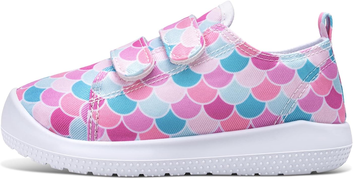 Toddler Boys Girls Shoes Printed Canvas Sneakers Kids Walking Shoes with Hook and Loop-1162