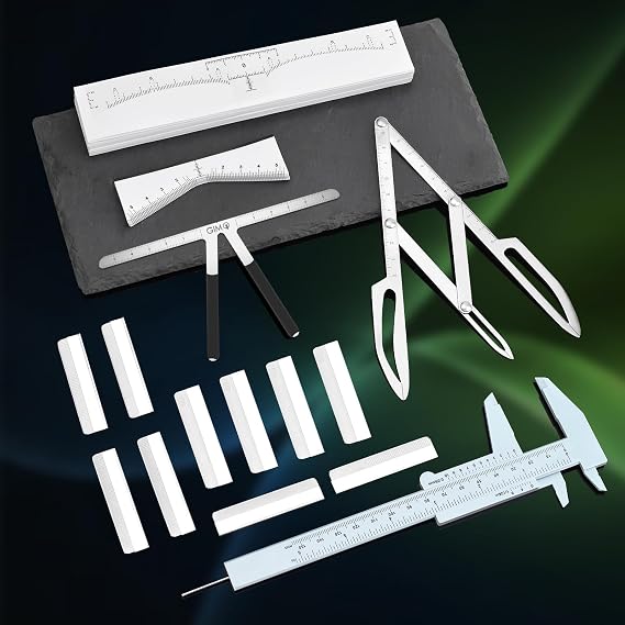 Tattoo Eyebrow Tool Set 3 Point Positioning Ruler Scale Vernier Caliper Eyebrow Golden Ratio Rulers Microblading Ruler Measuring Tools