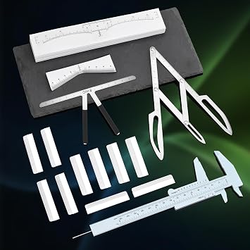 Tattoo Eyebrow Tool Set 3 Point Positioning Ruler Scale Vernier Caliper Eyebrow Golden Ratio Rulers Microblading Ruler Measuring Tools