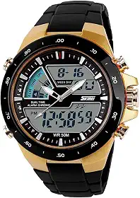 Relógio digital masculino Carrie Hughes CH031, à prova d'água até 50 m, com mostrador duplo grande, multifuncional, analógico, relógio eletrônico, com calendário e data, para esportes