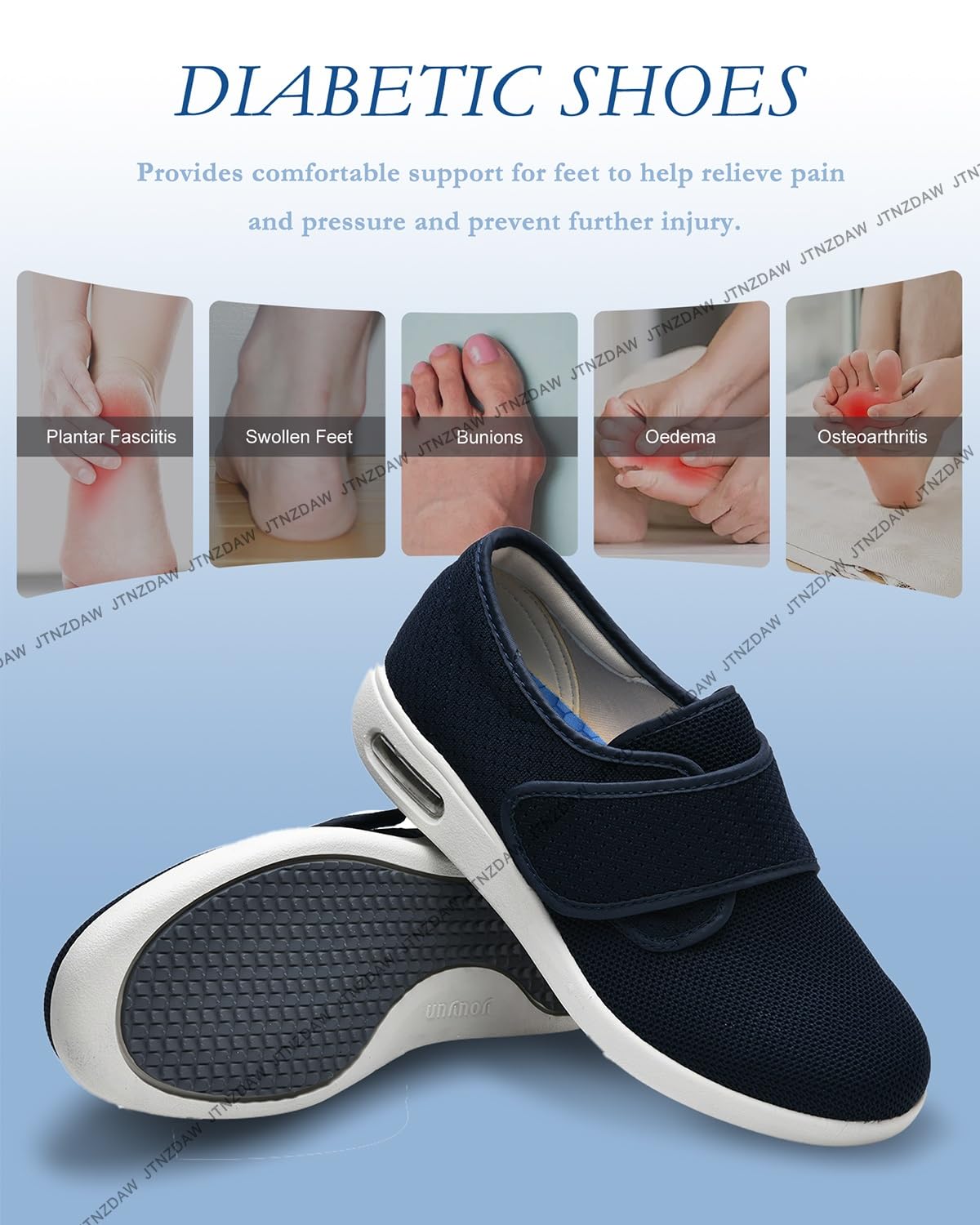 Zapatos para DiabéTicos para pies Hinchados Hombre Extra Ancho Zapatillas Especiales para Juanetes Mujer Sin Cordones pie Diabetico Verano Comodos