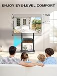 Roulement TV Support avec tiroir de tissu pour 32-75 pouces écran plat/courbé jusqu'à 220lbs LCD/LED/OLED Taille réglable Mobile TV Panier avec roues pour Home Office Outdoor Max VESA 600x400mm