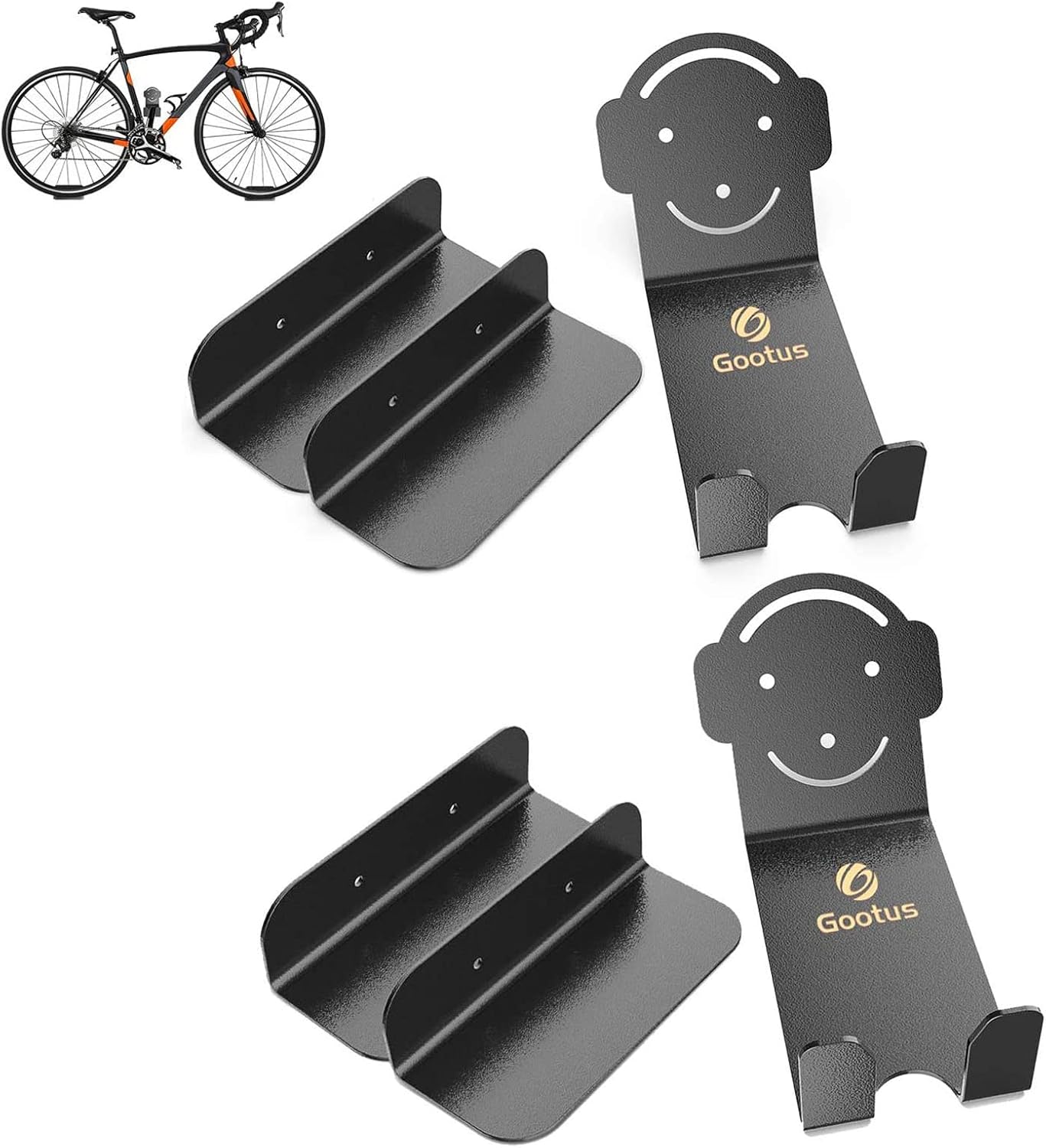 Gootus Bike Wall Mount Horizontal Bike Wall Rack Hanger for Garage or