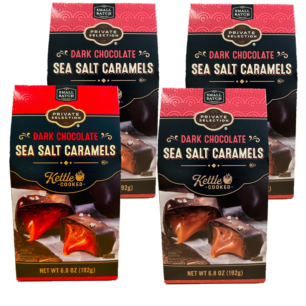 generic Dark chocolate Sea Salt Caramel Private Selection Kettle Cooked 6.8 oz pack of 4, Big