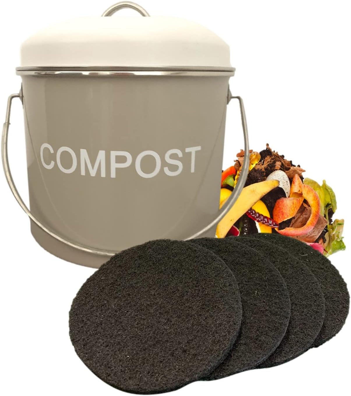 Amazon.com : Compost Bin for Kitchen Countertop with Lid - Indoor ...