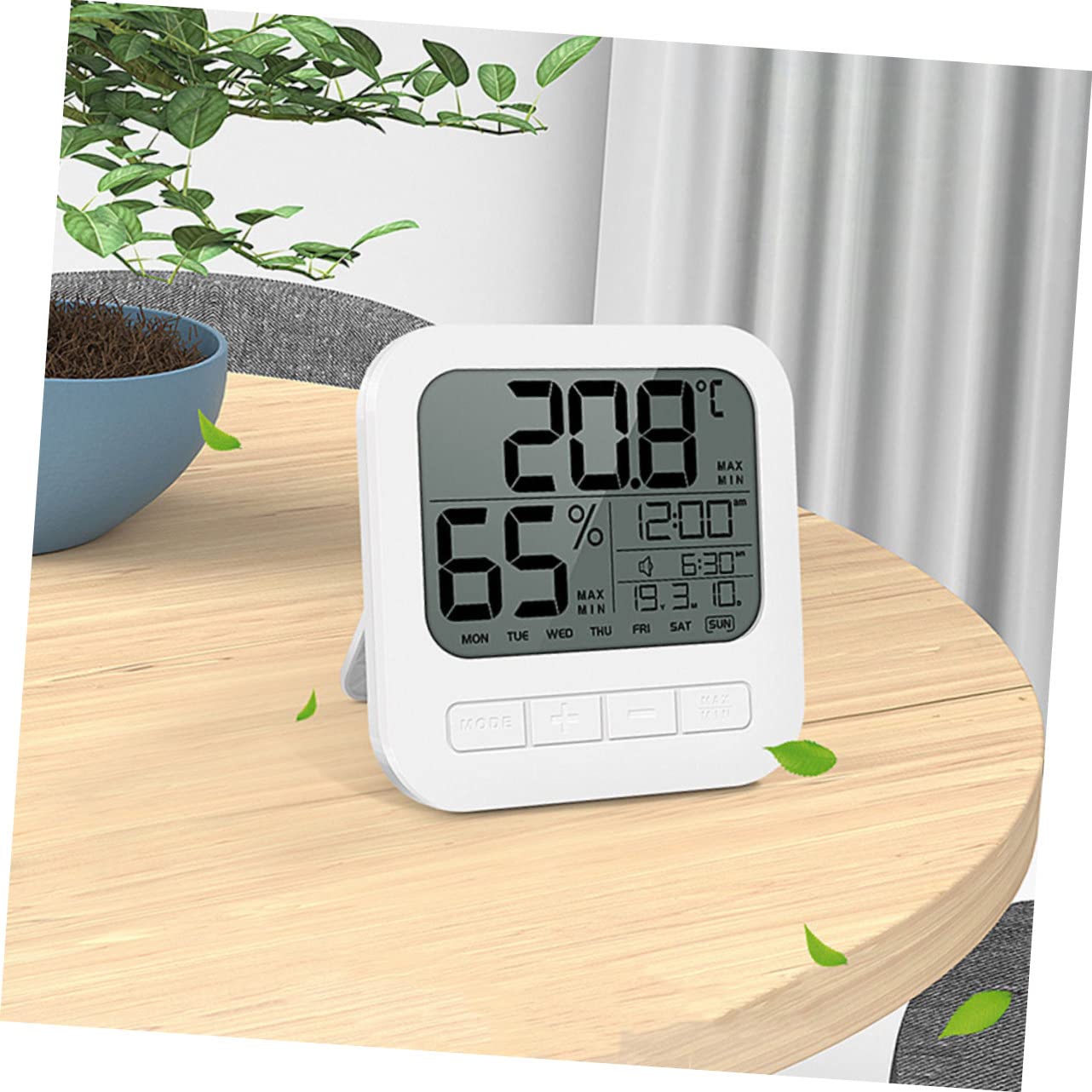 Toddmomy 2pezzi Termometro Igrometro Digitale Per Interni Misuratore Di Temperatura e Umidità Ad Alta Precisione Con Display Lcd Retroilluminato Funzione Allarme e Design Da Parete Ottimo