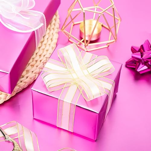 Miniatura 4 de Flyhill Papel de regalo metálico morado, mini rollo de 17 pulgadas x 32.8 pies (46.8 pies cuadrados), papel mate de color sólido para Navidad,