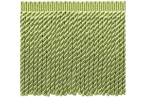 6" Green Fringe Trim: Enchant Your Decor with Spring Vibrance