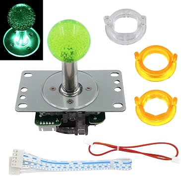 SJ@JX Arcade LED Joystick SANWA Style Fight Game Joystick LED Stick Retro Joy Circular Octagonal Limiter for Retro Pie Raspberry Pi MAME JAMMA