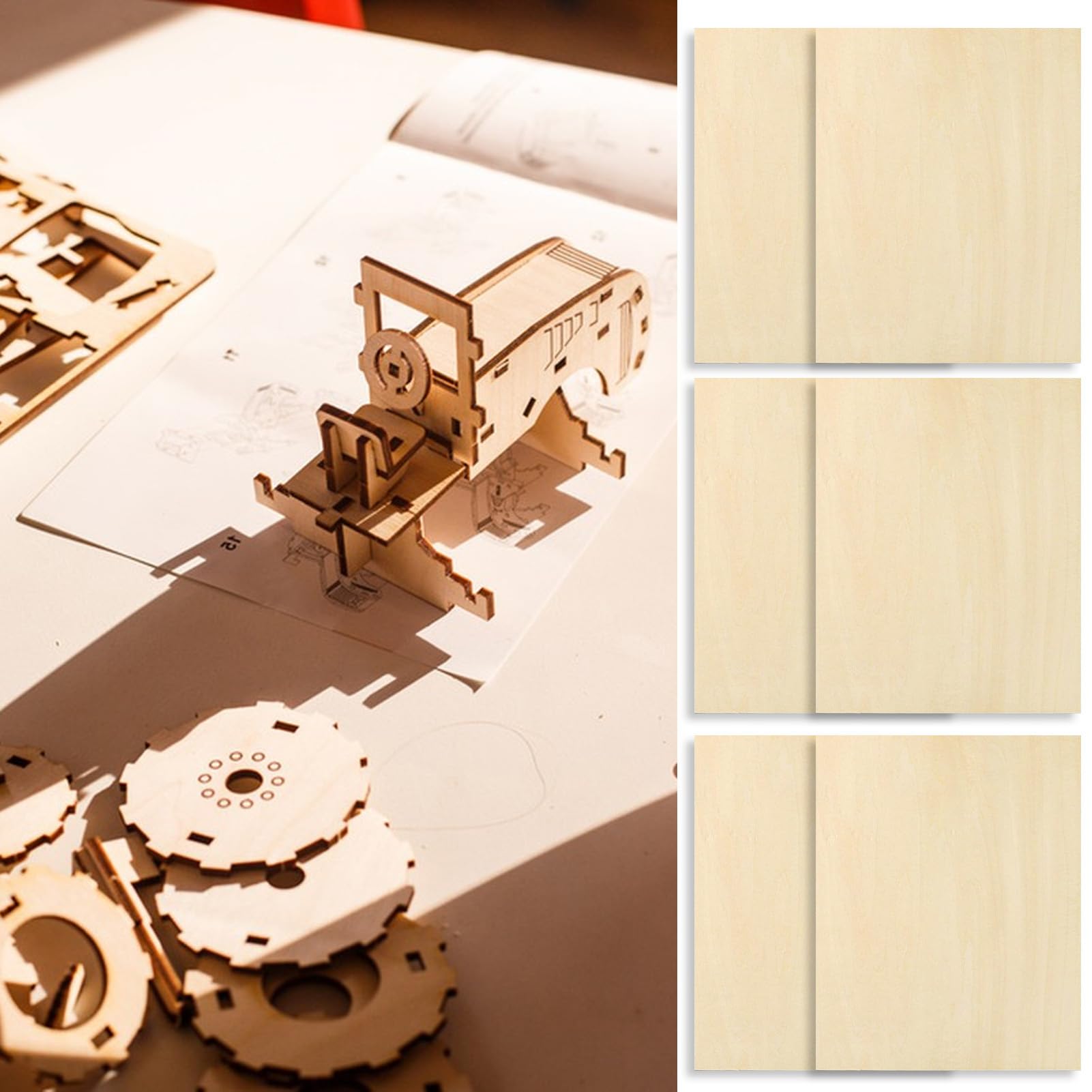 Lastre In Legno Non Finito Incisione Colorazioni Pittura