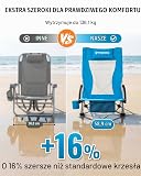 KingCamp Niskie składane lekkie krzesło plażowe wytrzymałe na 180kg krzesło piknikowe z podwójną stabilizacją rurową i wypełnianą poszewką na poduszkę krzesło na koncerty z kieszenią do przechowywania