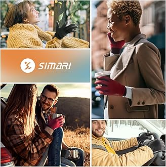 SIMARI Winter Thermal Gloves Men Women Touchscreen Anti-Slip Windproof Gloves Cold Weather Gloves for Driving Cycling Skiing Working Outdoor