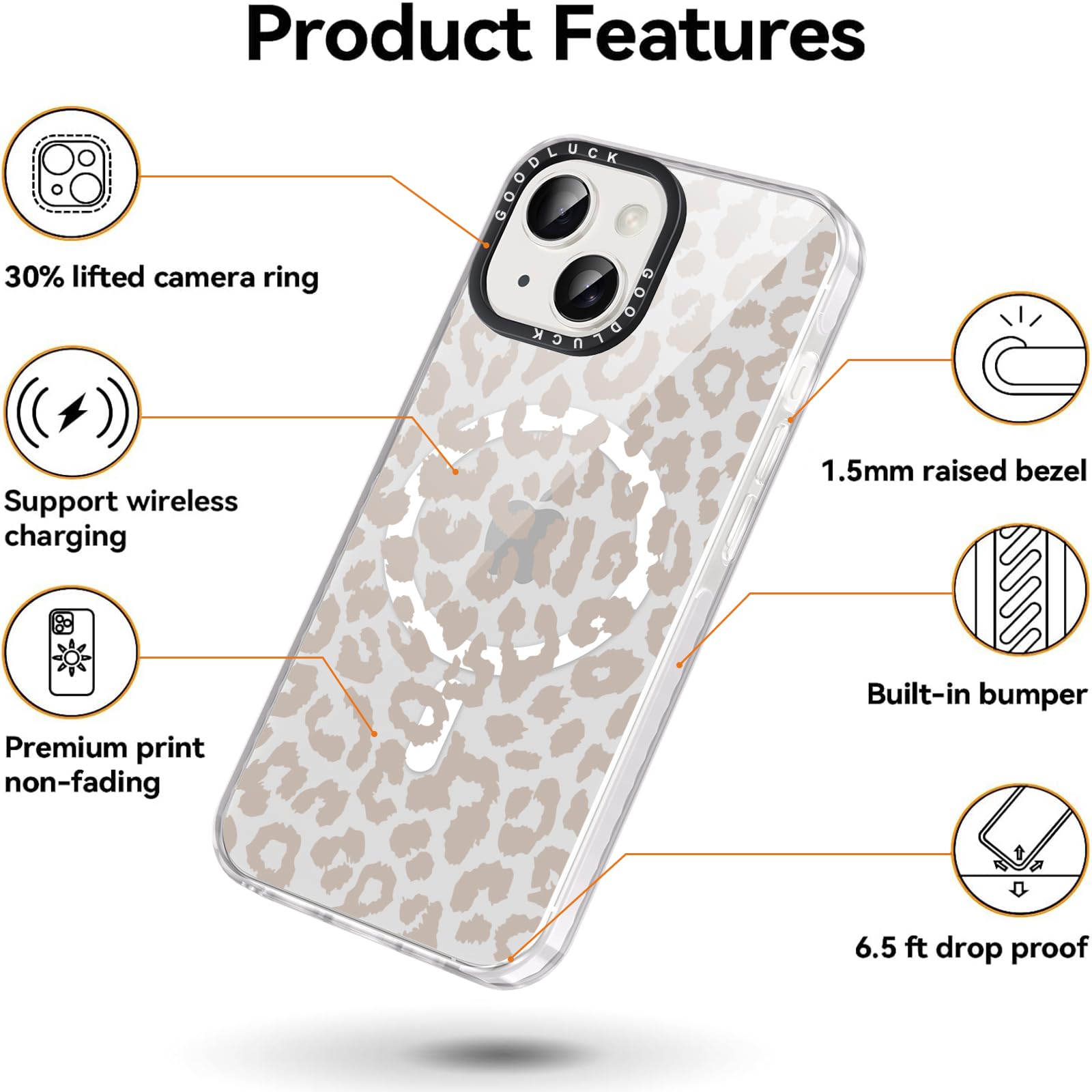 Yoedge Cover Magnetica per iPhone 13 Pro 6,1 con Cordino, Compatibile con MagSafe, Aesthetic Fiocco Disegno Custodia con Tracolla Laccio Corda Collana, Traslucida Silicone TPU PC Antiurto Case, Nero