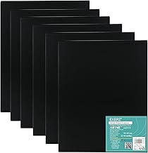 Exerz 30 x 40 cm Canvas Panels 6 Pieces – Black – 3 mm/Canvas Boards/Painting Canvas/280GSM/ 100% Cotton/Triple Primer/Medium Grain/Oil Paint/Gouache/Acrylic