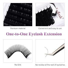 Lash Extensions C Curl 0.15 Eyelash Extension Lashes 11mm Length Matte Black Classic Lash Extensions Individual Eyelashes Professional (0.15-C, 11mm)