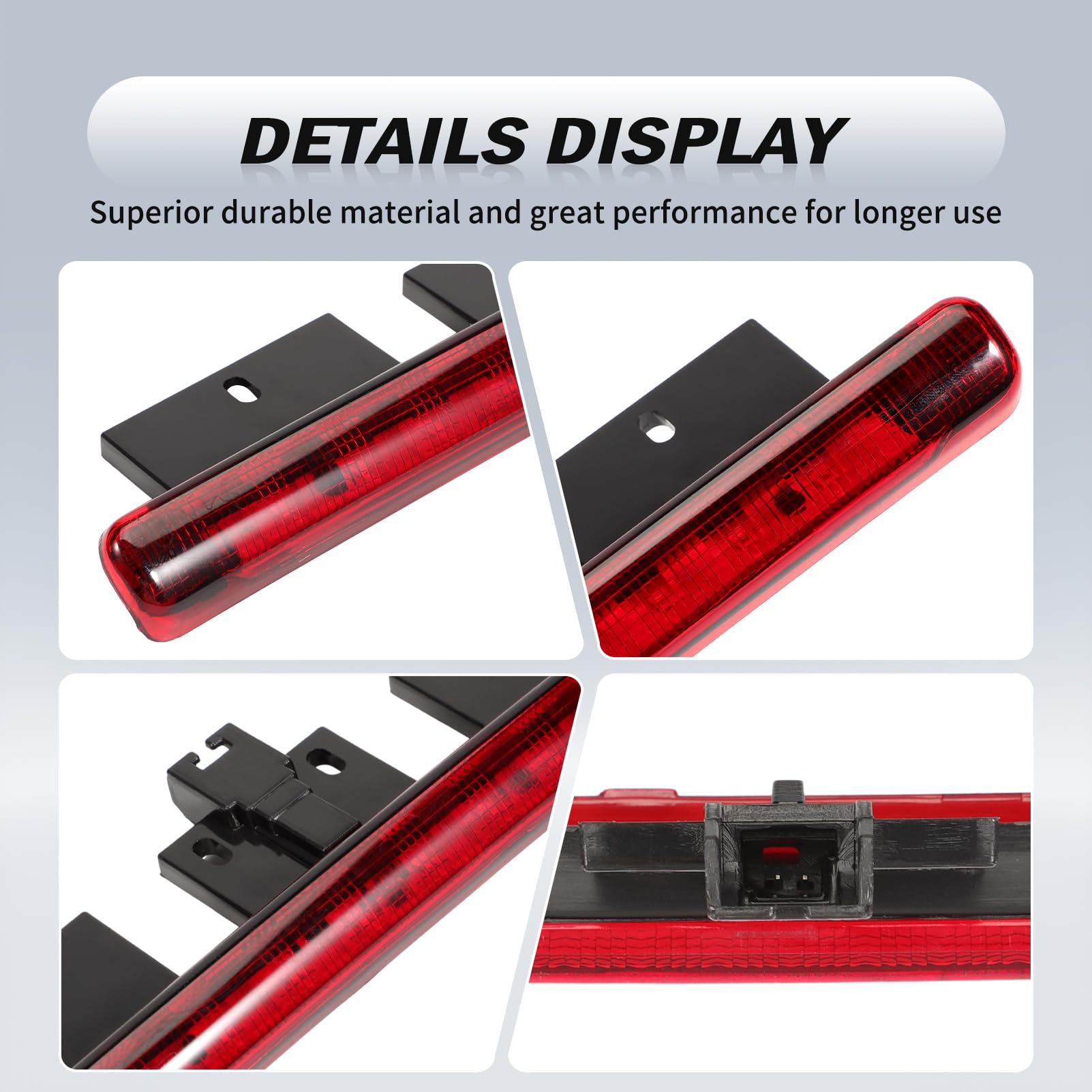 Tercera luz de freno (reemplaza 63256961016, 63256961015, 6961016), compatible con Mini Cooper Convertible R52, 1 unidad (roja)
