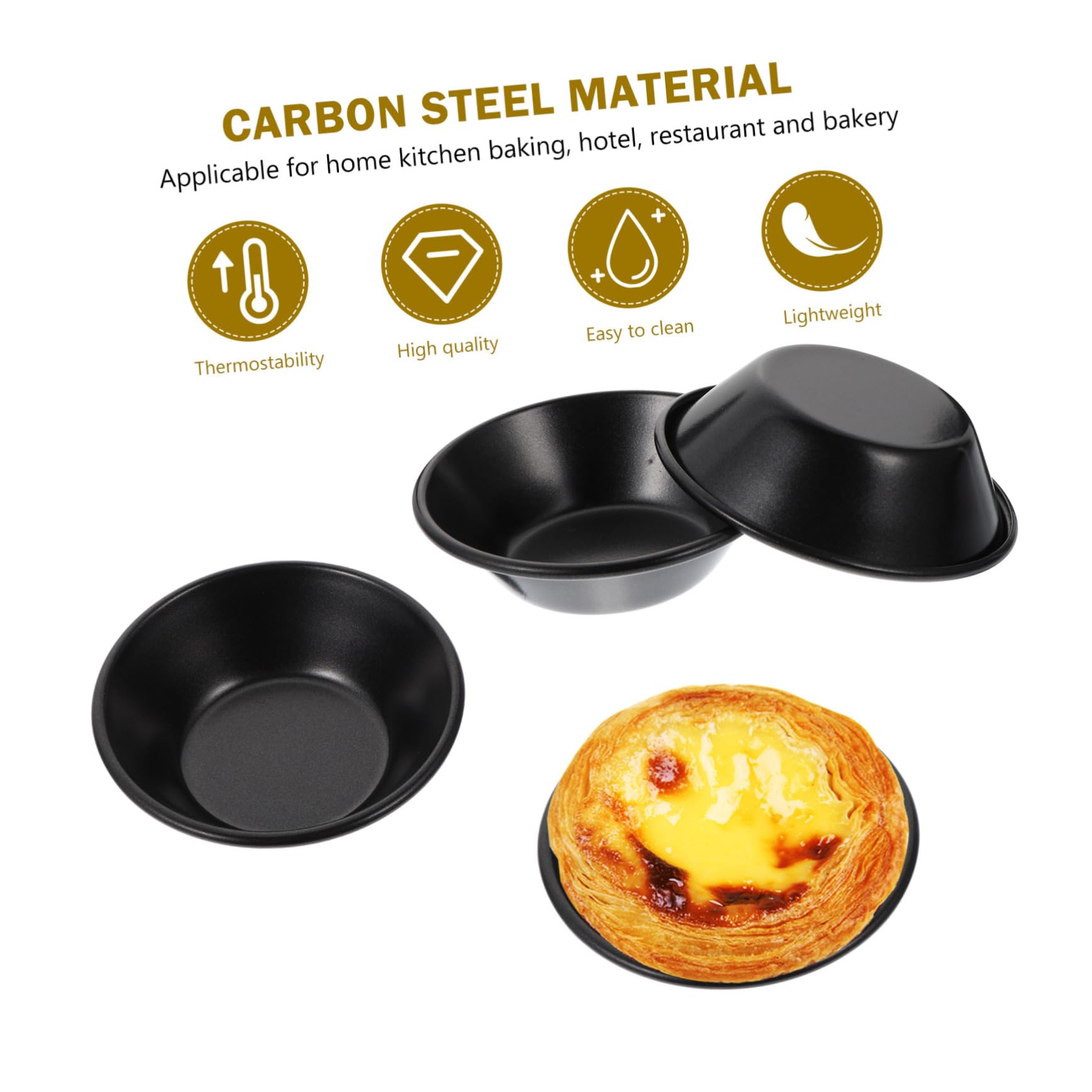 ULTECHNOVO Molde De Tarta De Huevo Moldes De Tarta No Moldes De Pastel Para Hornear Molde Para Hornear Pan Mini Moldes Para Flan Para Hornear Black 4 Piezas X 4